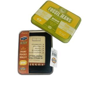 Authentic Fossil Mens Black Leather I.D. Bifold Front Pocket Wallet ML4399001